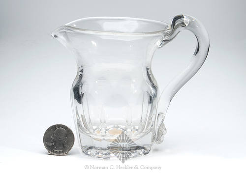 Pressed Glass Creamer, Similar in form and construction to PG plate 364, bottom right