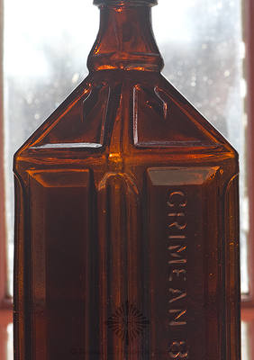 "Romaine's / Crimean / Bitters / Patent 1863 / Crimean Bitters" Figural Bottle, R/H #R-87
