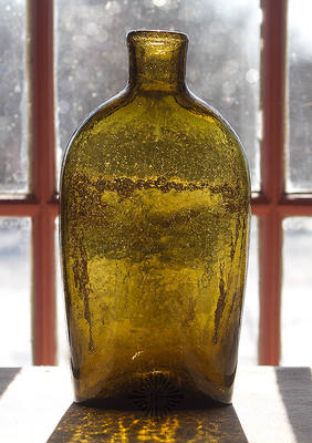 Mold Blown Whiskey Flask, L/P Plate 13, 4th Row, #1