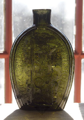 "Success To The Railroad" And Horse And Cart Historical Flask, GV-5