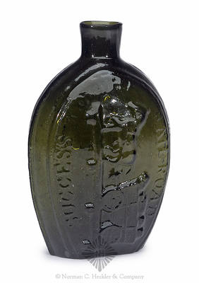 "Success To The Railroad" And Horse And Cart Historical Flask, GV-5