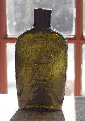 Sheaf Of Wheat - "Westford Glass Co" Pictorial Flask, GXIII-37
