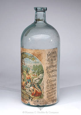 "Windsor / Mineral Spring / Water. / Best In The World / Springs At / Lewiston, Maine." Label Only Mineral Water Bottle