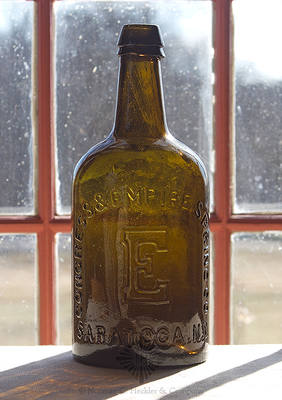 "Congress & Empire / E / Saratoga. N.Y." Mineral Water Bottle, T #E:6A