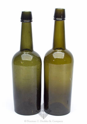 Two "Ellenville Glass Works." Base Embossed Whiskey Bottles, H #2245