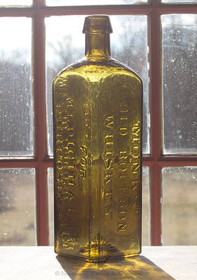 "Monks' / Old Bourbon / Whiskey. / For, / Medicinal / Purposes / Wilson, Fairbank & Co, / Sole Agents." Medicine Bottle, Similar to H #747