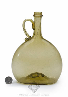 Freeblown Handled Whiskey Jug, Similar in form and construction to MW plate 48, #4