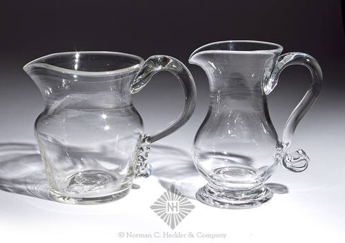 Two Freeblown Creamers, Similar in form and consruction to PG plate 40