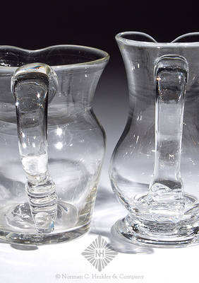 Two Freeblown Creamers, Similar in form and consruction to PG plate 40