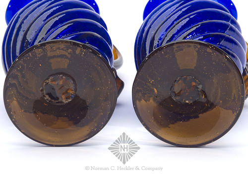Pair Of Mold Blown Ewers
