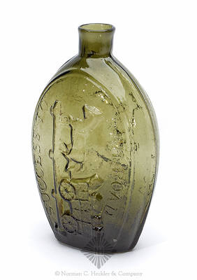 "Success To The Railroad" And Horse And Cart Historical Flask, GV-5