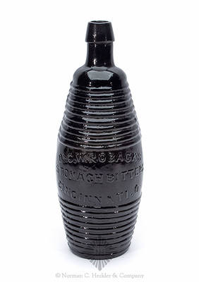 "Dr. C.W. Roback's / Stomach Bitters / Cincinnati. O." Figural Bitters Bottle, R/H #R-73