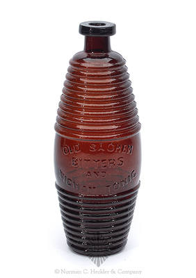 "Old Sachem / Bitters / And / Wigwam Tonic" Figural Bitters Bottle, R/H #O-46