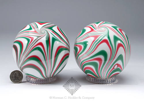 Pair Of Freeblown Witch Balls, Similar in form and construction to GW plate 4, top left and right