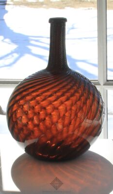 Pattern Molded Midwestern Globular Bottle