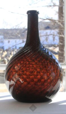 Pattern Molded Midwestern Globular Bottle