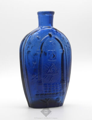 Masonic Arch And Emblems  Eagle And JKB Historical Flask
