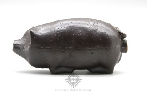 Redware Pottery Pig Figural Bottle