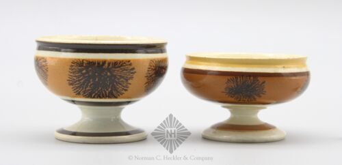 Two Mocha Ware Salt Cellars