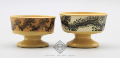 Two Mocha Ware Salt Cellars