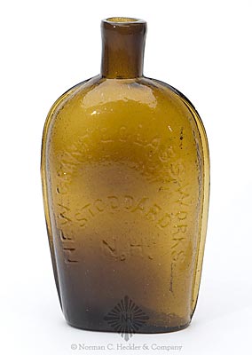 Large Thirteen Star Flag - "New Granite Glass Works / Stoddard / N.H." Historical Flask