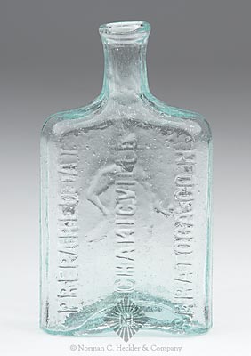 "E. A. Buckhout's / Dutch / Liniment / (Surrounding Full Figure Of A Dutchman)" - "Prepared At / Mechanicville / Saratoga Co. N.Y." Fancy Medicine Bottle, N #85, PME p.55